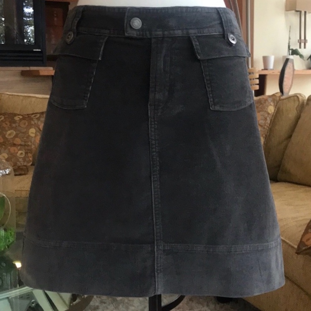 PATAGONIA A-Line Corduroy Mini Skirt, Black/Charcoal, Size: 2, EUC (PM-5)
